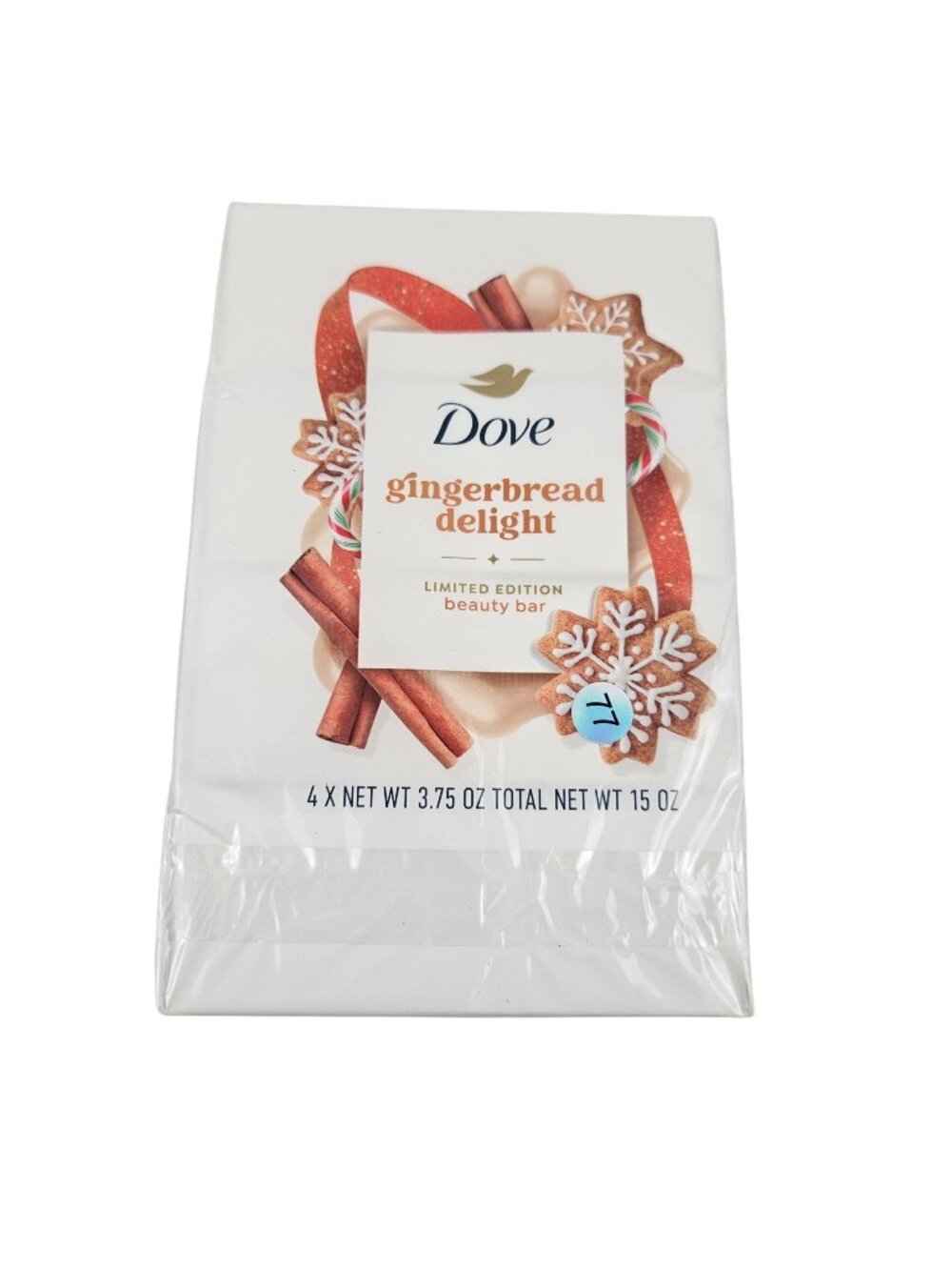 Dove Bar Soap Gingerbread Dellght Pack of 4 3.75 oz Limited Edition Holiday